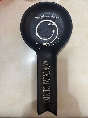 Rae Dunn Harry Potter Expecto Patronum Black Ceramic Spoon Rest Wizarding World